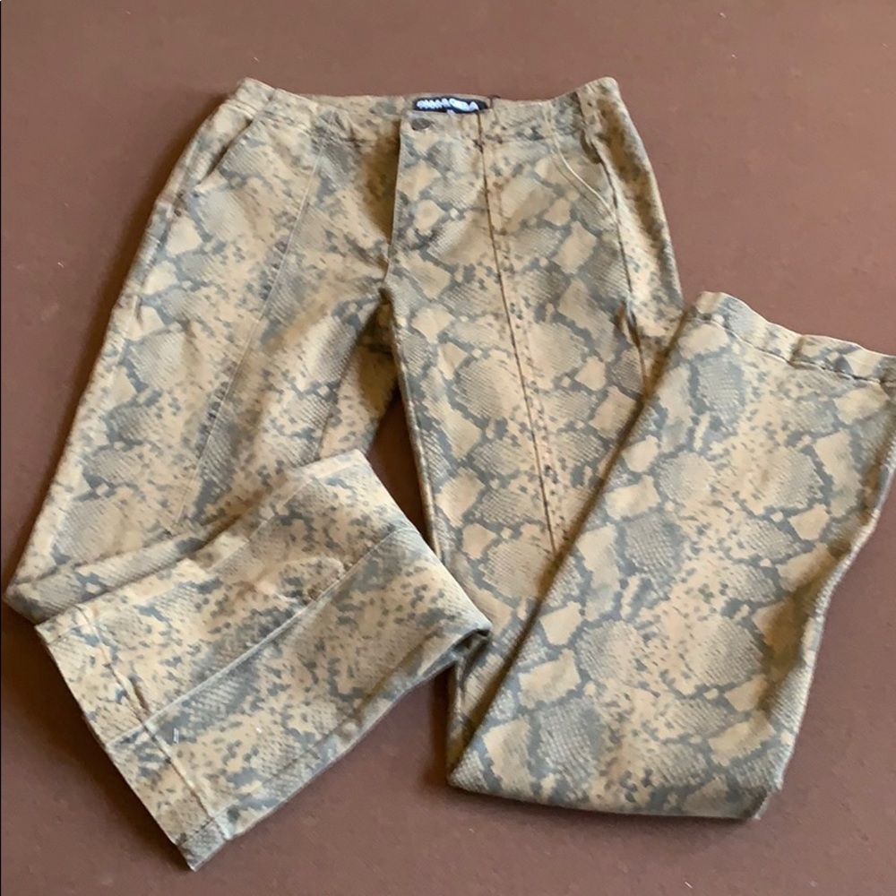 Pam and gala snake Prince boot cut pants